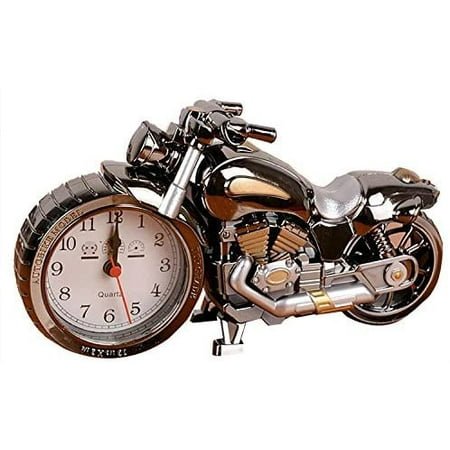 Vintage Mini Motorcycle/Bicycle Model Alarm Clock Battery Powered Desk Shelf Clock Creative (Motorcycle Model)