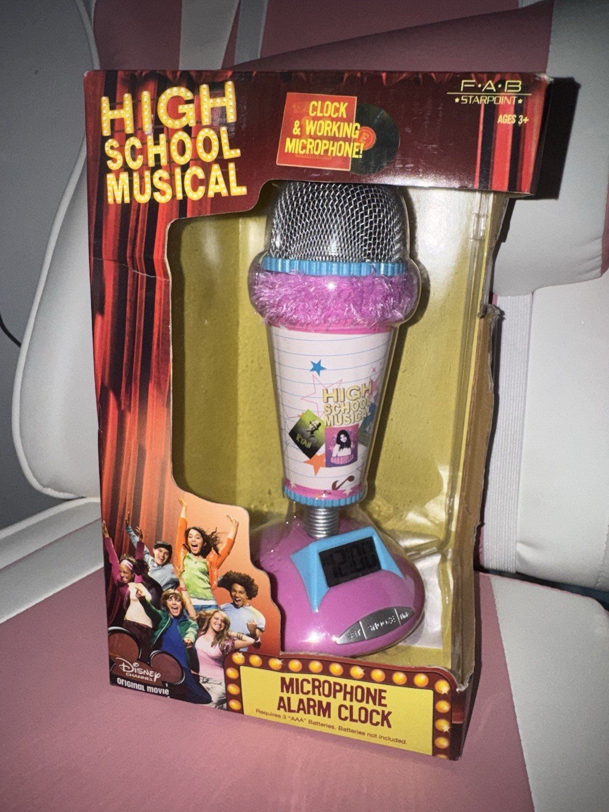 Vintage RARE Disney High School Musical pink microphone alarm clock