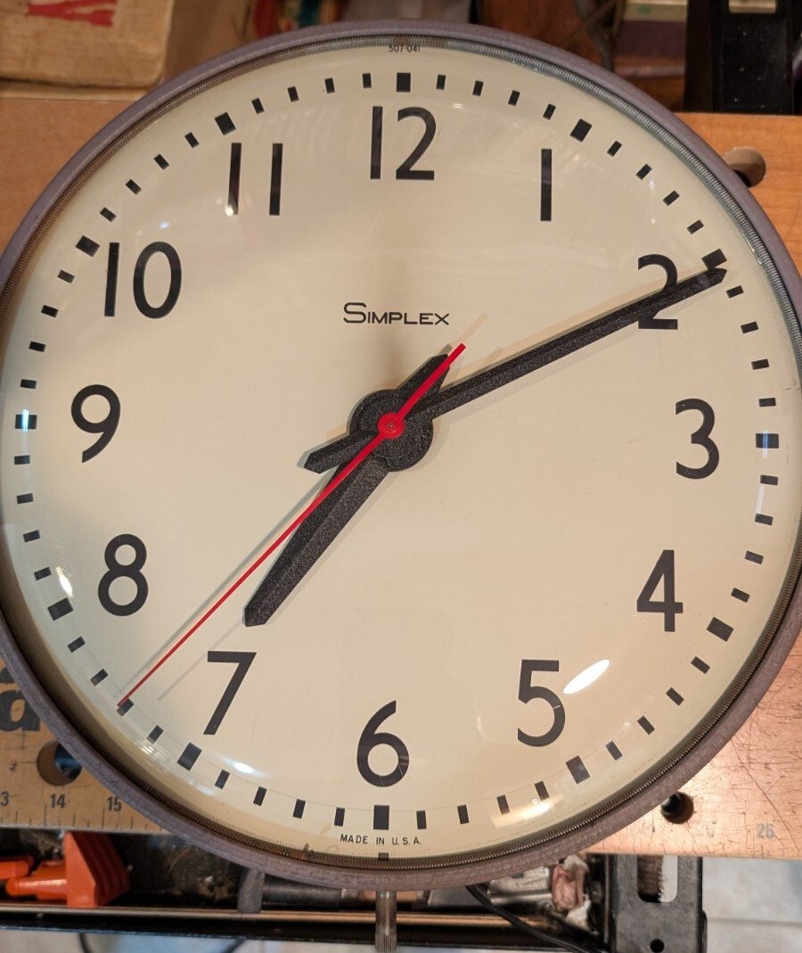 Vintage School Wall Clock from Simplex , 1970s