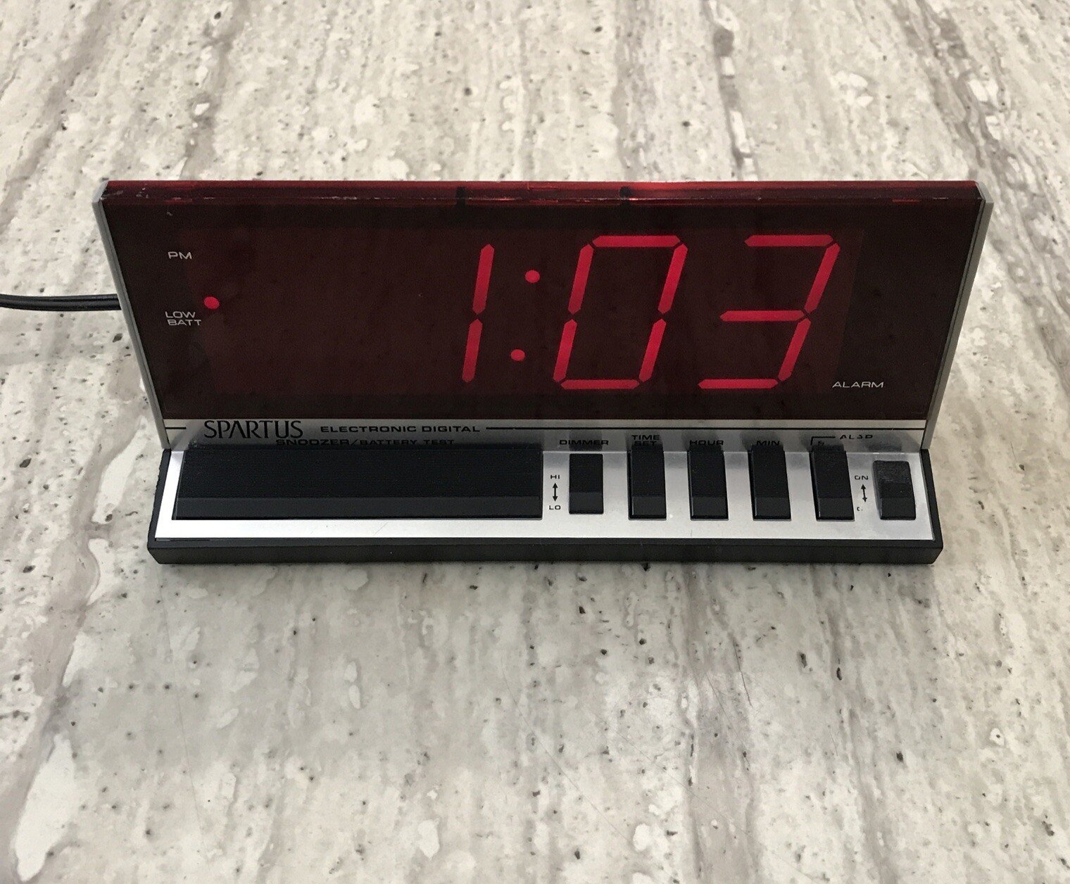 Vintage Spartus Electronic Digital Alarm Clock -Model 1150