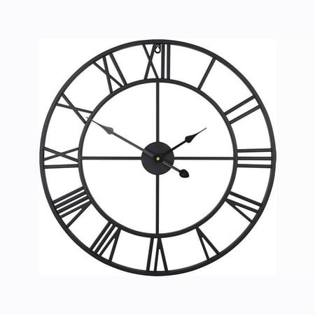 Vintage Wall Clock Quartz Movement Silent Clock Large Iron Frame Clock Decoration Vintage Wall Clock