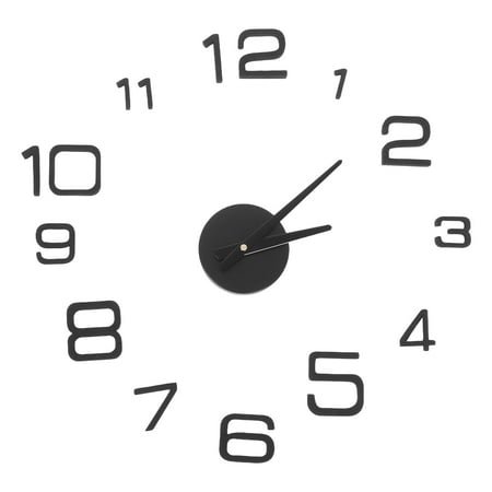 Voiceine 1 Set Modern Wall Clock Frameless DIY Acrylic Wall Clock Floating Number Wall Clock Decorative Hanging Clock for Home No Battery