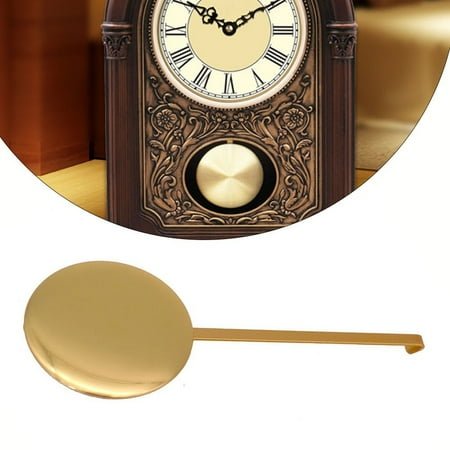 Wall Clock High Gloss Gold Metal Pendulum Swing Movement Quartz Accessories