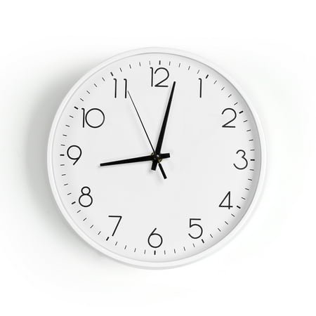Wall clock Plastic Silent Suitable for decoration 10in White