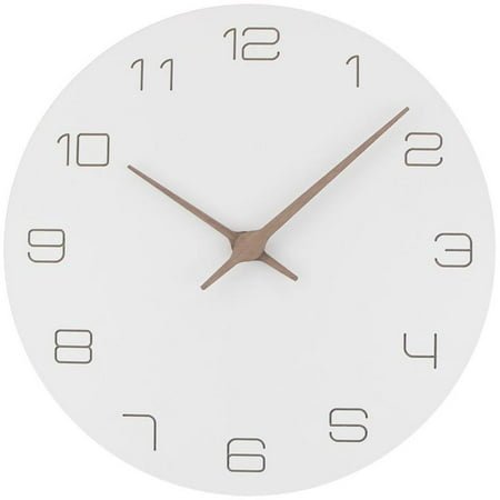 Wall Clock Silent Non Ticking Wood Oversized Wall Clocks Operated Wooden White Modern Simple Minimalist Hanging Wall