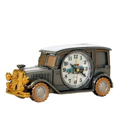 Waroomhouse Alarm Clock Retro Big Numbers Digital Pointer Time Display Plastic Vintage Car Shape Desktop Antique Clock Home Decor for Bedroom