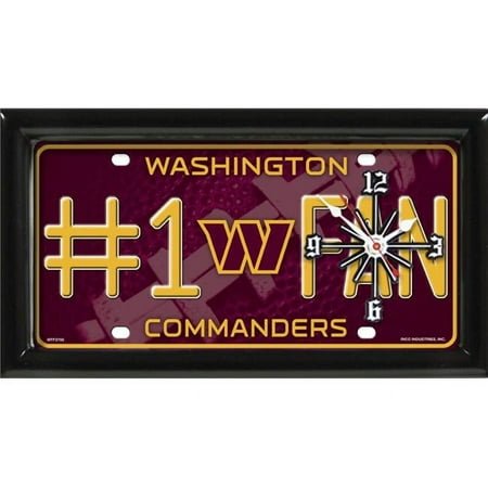 Washington Commanders License Plate Clock