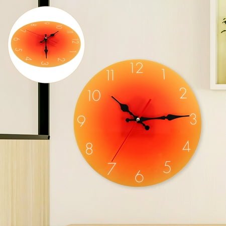 WASHWEPE 1Pcs Hanging Clock for Any Walls Modern Style Silent Operation Square Shape Acrylic Glass Decorative