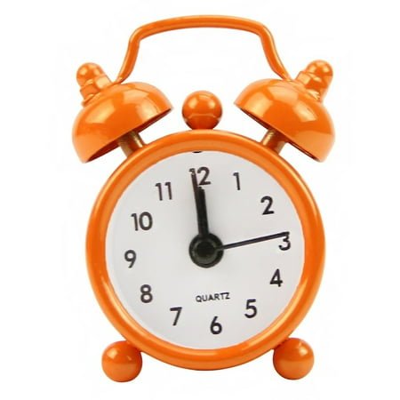 Welling Classic Home Cute Battery Operated Analog Mini Round Bedside Desk Alarm Clock