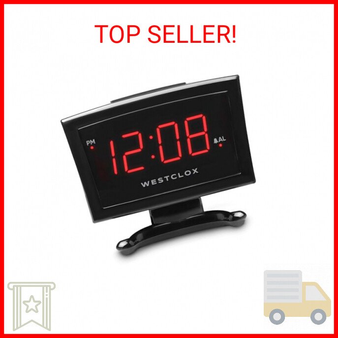 Westclox 70014 Plasma LED Alarm Clock, 0.9-Inch