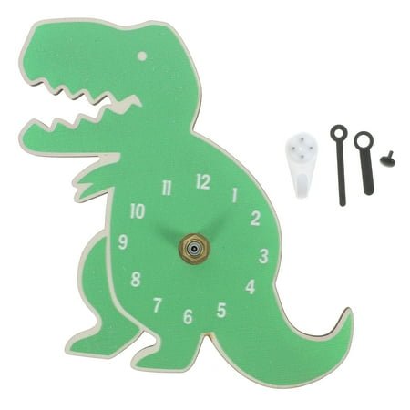 WHAMVOX Wall Clock Toddler Boy Room Decor Dinosaur Kids Office Green