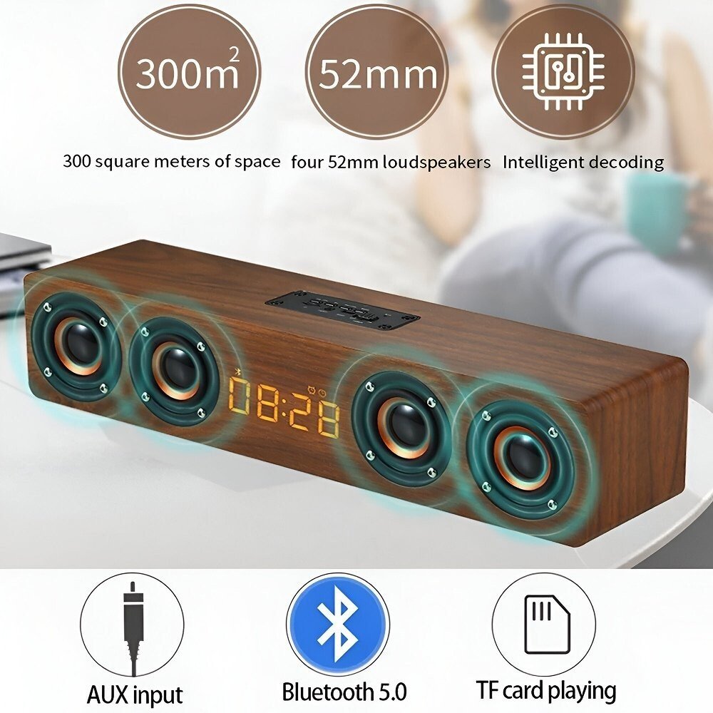 Wooden Bluetooth Alarm Clock