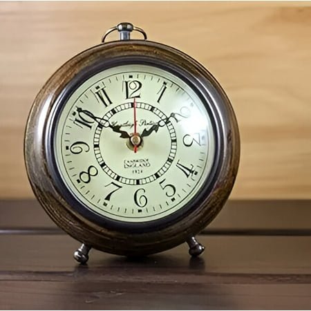 Wooden Table Clock for Study Table, Battery Operated Desk clock, Decorative Gift