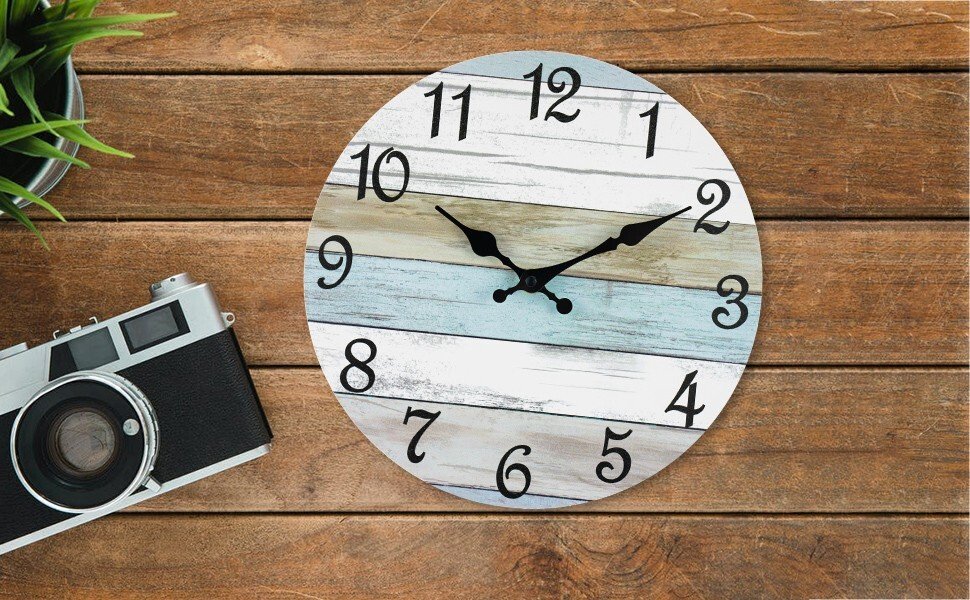 Wooden Wall Clock 10in z_xxw