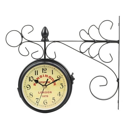 WORGEOUS 1Pack Decorative Wall Clock For Living Room Iron Retro Style For Homeowners