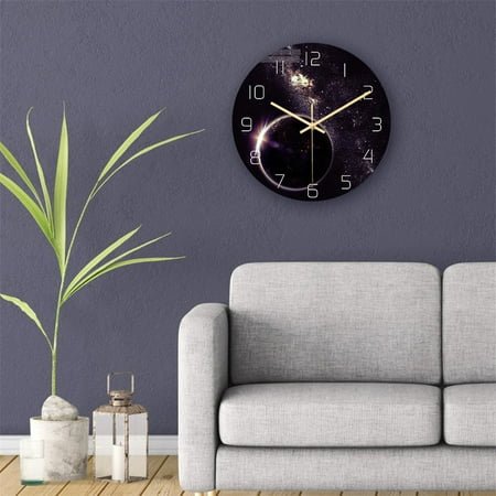 XEOVHV 3D Large Photo Wall clock Removable Glow In The Dark clocks