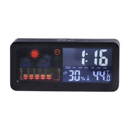 Yatlte Digital Clock with Day/Date – LCD Weather Display, Temp/Humidity & Snooze Alarm, Large LED for Seniors/Kids (5.83 Battery Operated)