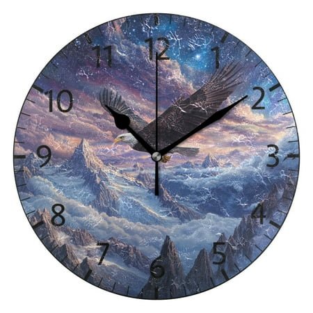 YAZAOO Decorative Wall Clock Size:25cm Soaring Through The Cosmos Design Pattern Clock