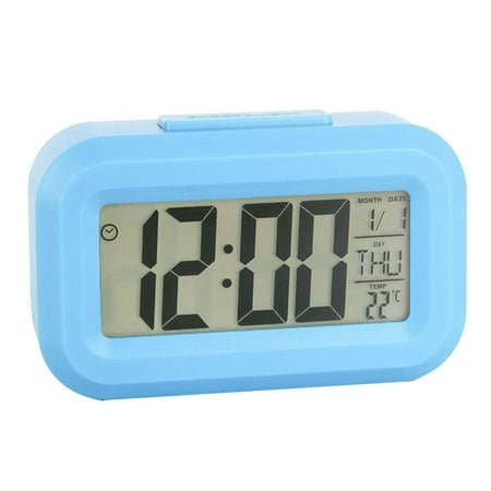ZHIMAO Alarm Clock Digital Alarm Clock Date Temperature Display Snooze Mode Desktop Decor For Home/Office Multifunctional Clock Blue