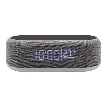 Zummy ZTWC037GY-BK ZTECH 3-in-1 Alarm Clock with Wireless Charger