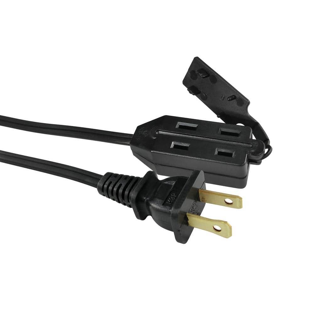 12 ft. 16/2 Light Duty Indoor Multi-Outlet Extension Cord, Black