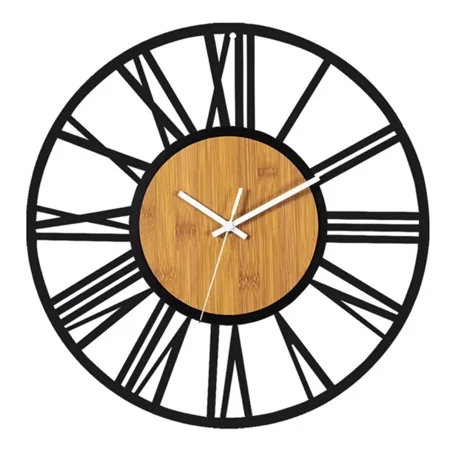 16 Inch Roman Metal Decorative Clock, Modern Farmhouse Wall Decor Clocks