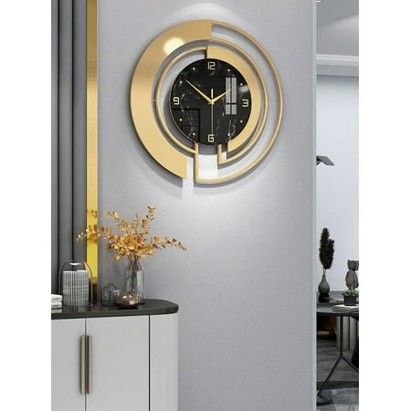 17.7/20/24 Antique Bronze Creative Metal Large Size Silent Wall Clock, Modern Fashion Simple Design, Ideal For Living Room, Kitchen, Bedroom, Office, Store Decor,Home Decor Room Decor Clock Wall