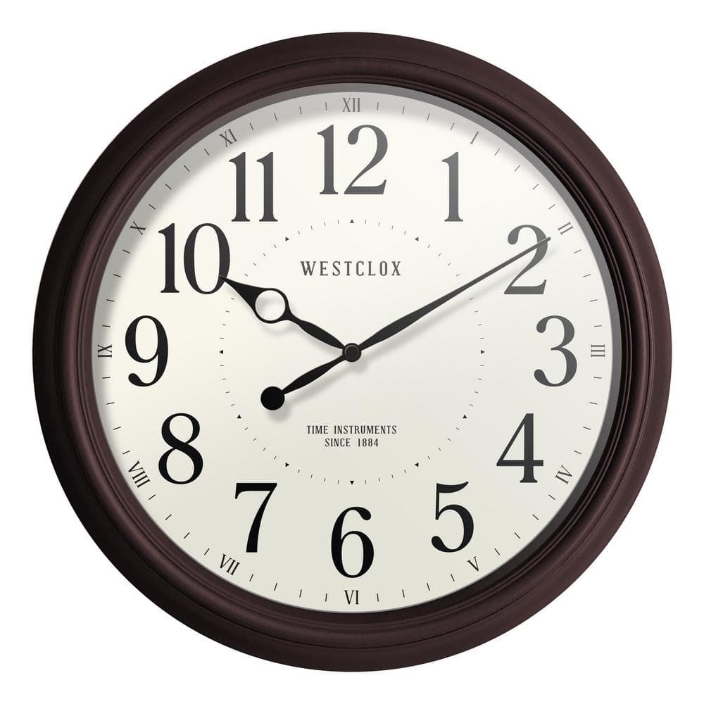20" Classic Analog Quartz Accurate Woodgrain Finish Wall Clock