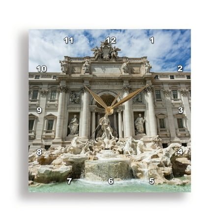 3dRose, Italy, Rome. The Trevi Fountain, designed by Nicola Salvi., 10x10 Wall Clock