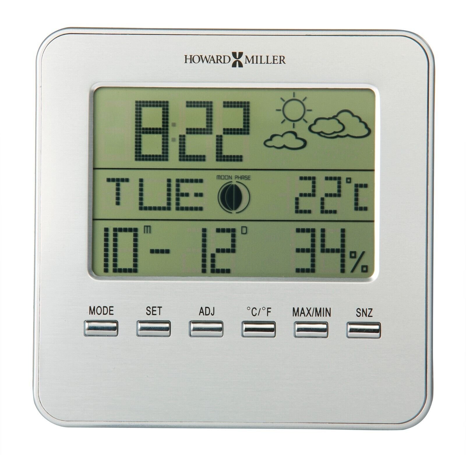 645-693 NEW HOWARD MILLER WEATHER VIEW TABLETOP CLOCK 645693