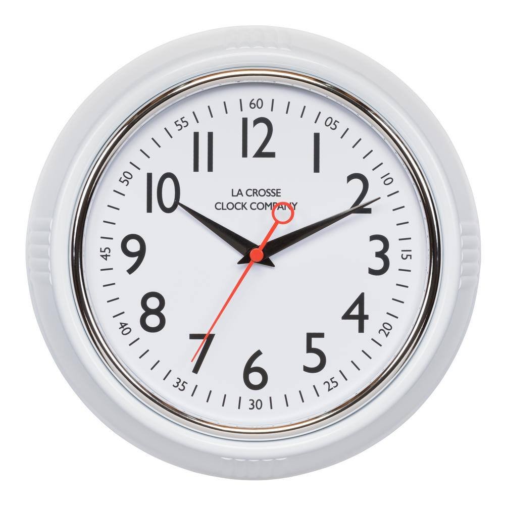 9.61 in. Schoolhouse Analog Quartz Wall Clock