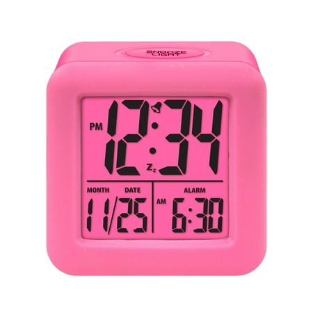 Alarm Clocks for Bedroom Equity By La Crosse Soft-Cube LCD Alarm Clock With Smart Light