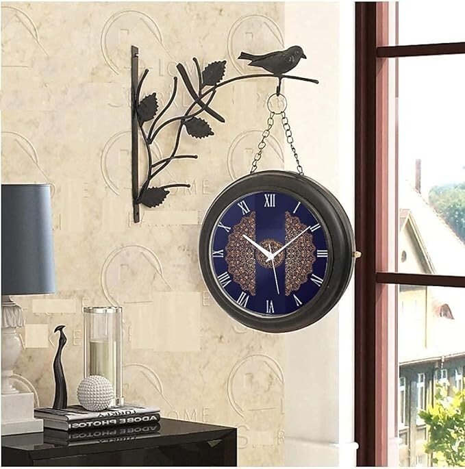 Antique Victoria Station Clock Double Sided Railway Wall Clock Home Decorative