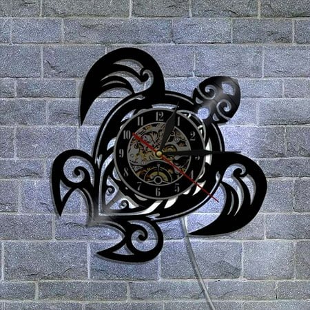 Apmemiss Clearance Vinyl Record Wall Clock Turtle Vintage Wall Home Decor Styling Wall Clock On Clearance