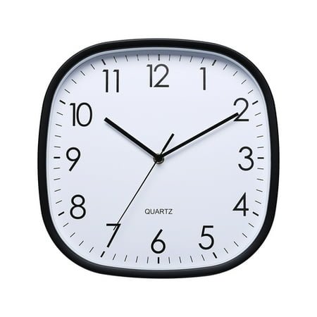AQRS Wall Clock Square Shape Silent Non-Ticking Quartz Movement High Accuracy Clear Print Legible Battery Operated Wall Hanging Decorative Dedroom Living Room Modern Clock