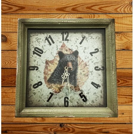 Black Bear Wall Clock - Lodge Cabin Wall Art