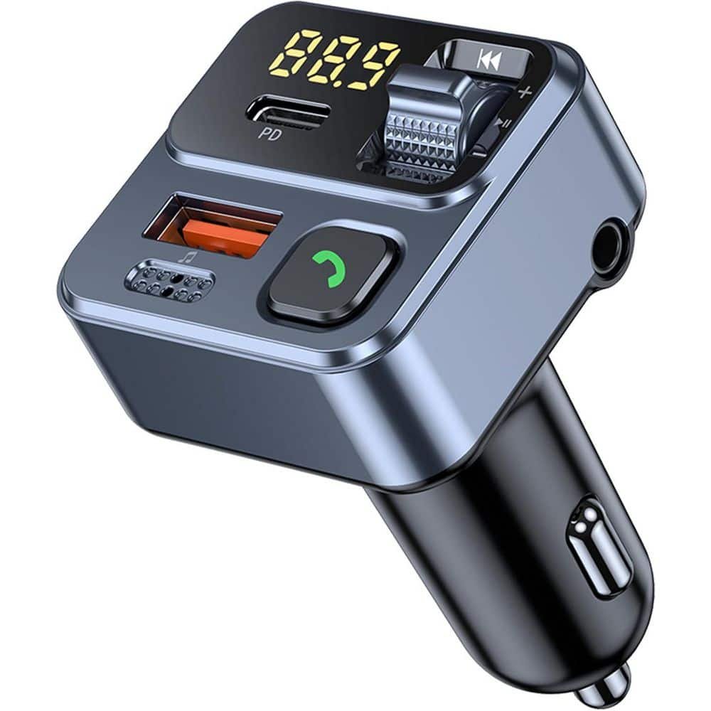 Bluetooth 5.3 Car FM Transmitter Adapter with Hands-Free Calling Music Player Type...