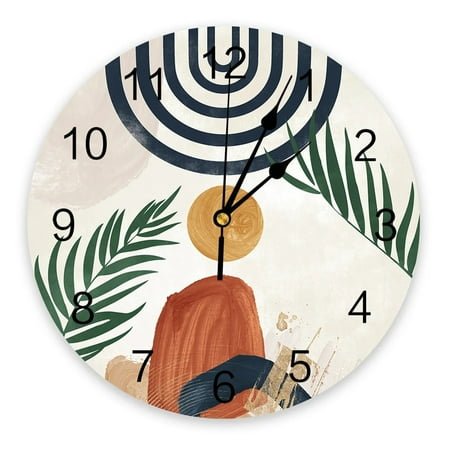Boho Modern Geometric Abstraction Clocks Wall Home Decor Modern Kitchen Room Bedroom Living Room Decor Wall Clock