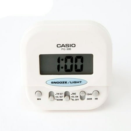 Casio Digital Quartz Beep Snooze Black Resin Travel Alarm Clock PQ30B-7D