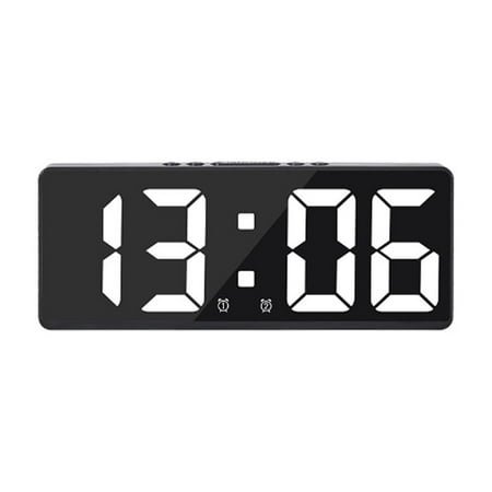 CCOCC Alarm Clock,Multi-Function Digital Clock with Dual Display and Sound Control,Adjustable Brightness Wall Clock with Night Mode for Bedrooms and Study