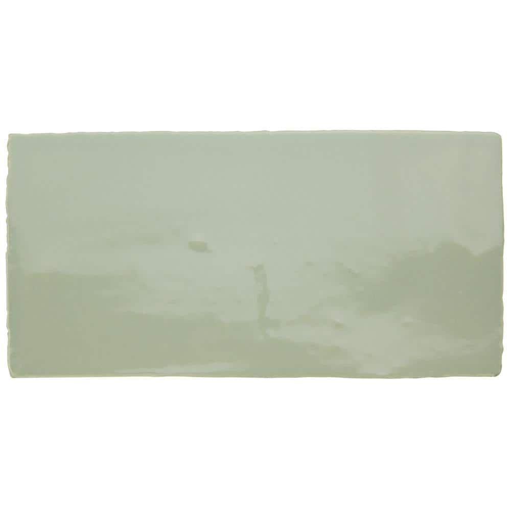 Chester Sage 3 in. x 6 in. Ceramic Wall Take Home Tile...