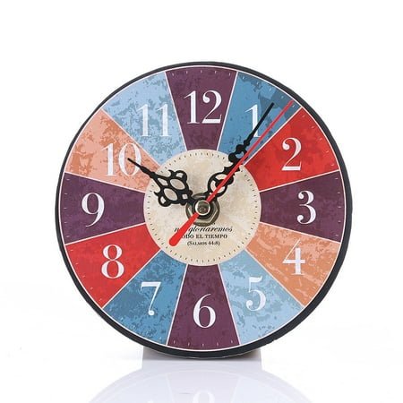 Clearance! Blecry Round Imitation Wood Wall Clock Bedroom Small Clock, Vintage Style Antique Wood Wall Clock for Home Kitchen Office, 1Pc Watches, Clock Clearance Sale