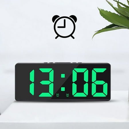 Clearance！Smart Appliances Digital Alarm Clock Simples LED Large Digital Display Fashion Alarm Clock Fully Functional Desktop Bedside Study Kitchen Clock Black Frame