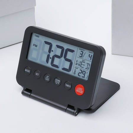 Convenient multi-functional electronic clock Travel alarm clock Ultra-thin clamshell clock with light simple clock