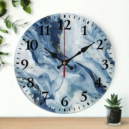 Creowell Marble Sculpture Abstract Expressionism Wall Clock 10 Inch 10x10in