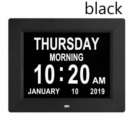 Date Day Month Year Time Table LCD Screen Large Digital Clock Home Decor Calendar Alarm Clock BLACK