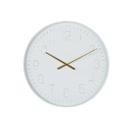 DecMode 24 White Metal Round Wall Clock