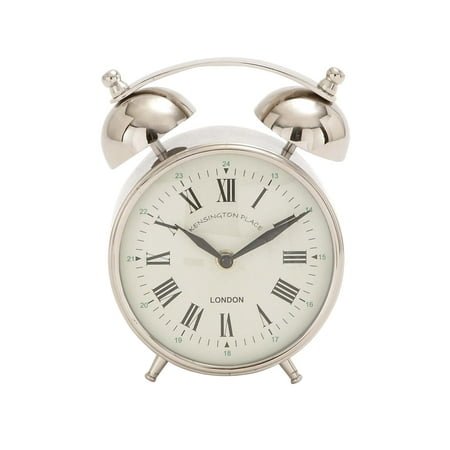 DecMode 7 Silver Stainless Steel Clock with Bell Style Top