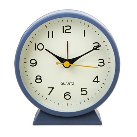 DESIGNICE Alarm Clock Simple and Aesthetic Ins Style Battery Operated Alarm Clock Soft Night Light Desk Clock Blue