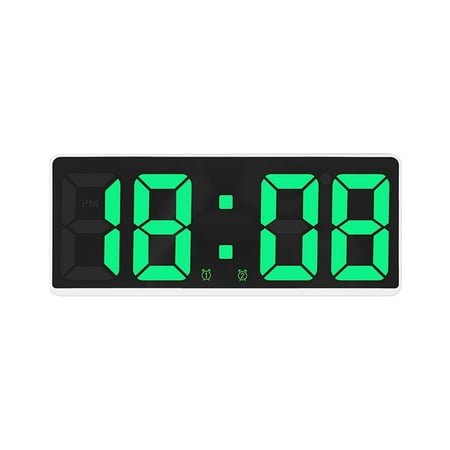 Digital Alarm Clock, LED Large Display with Voice Control, Brightness Adjustment Night Mode, Small Alarm Clock for Bedroom Travel, Auto Brighten, Simple Digital Alarm Clock